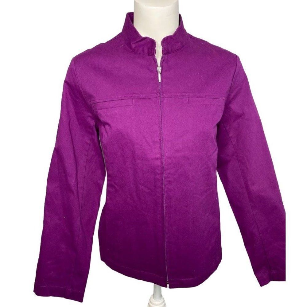 Appleseed's Purple Zip Front Stretch Jacket Sz Petite Medium PM NEW